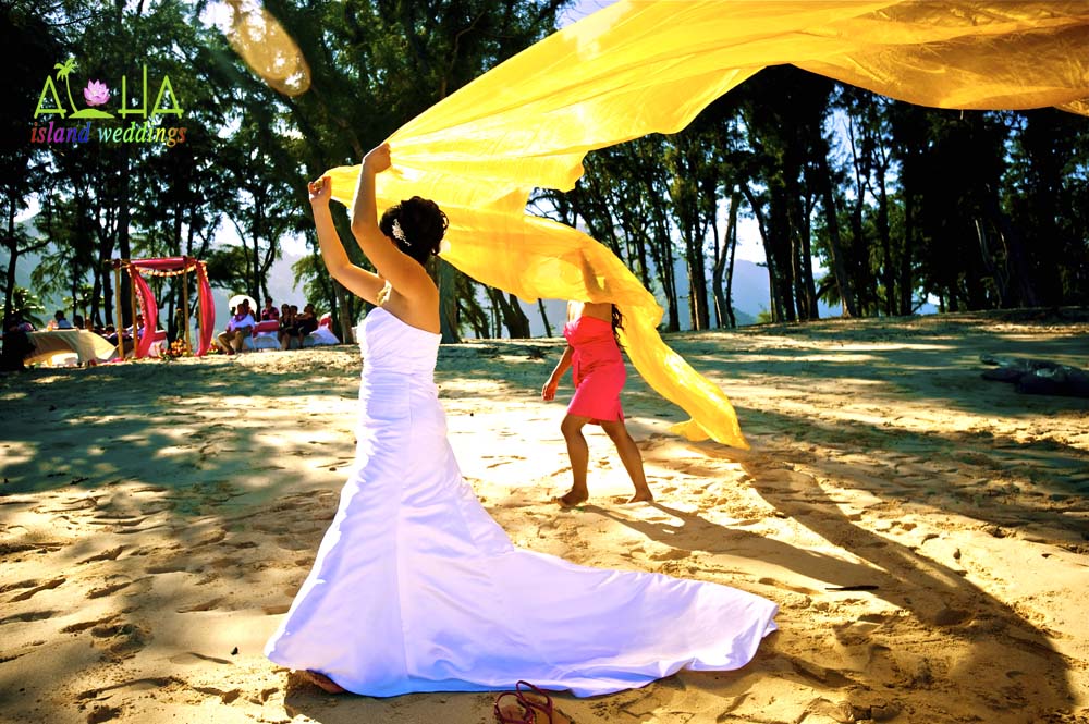 bright yellow material flying in the air